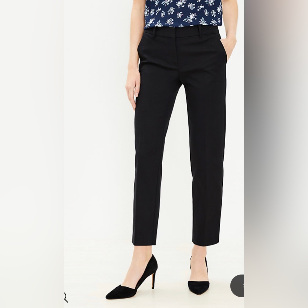 Loft Riviera Slim Crop Black Pants 10P